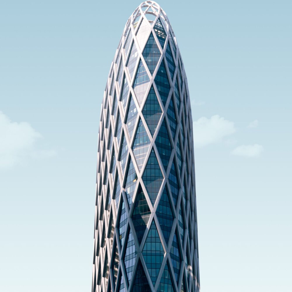 modern glass skyscrapers blue sky scaled 1