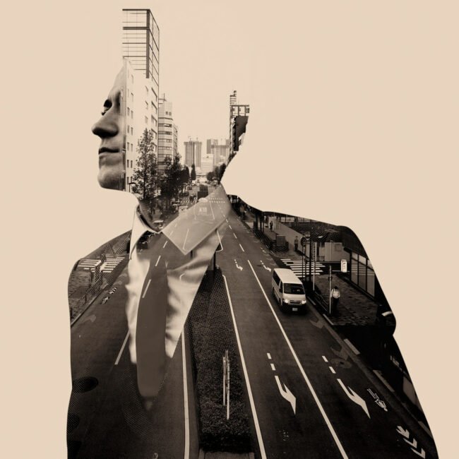urban double exposure collage concept 1